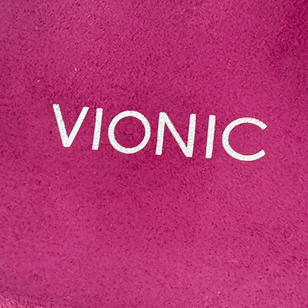 Vionic Magenta Snakeskin Gemstone Embellished Backstrap Sandals Women's Size 9 - Picture 9 of 10